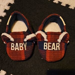 Plaid Baby Bear Kids Shoes - Red and Blue